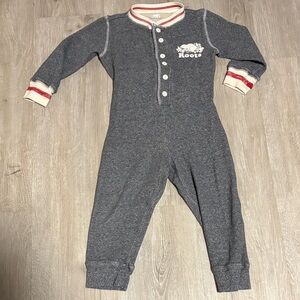 Roots Charcoal Kids Footie One Piece